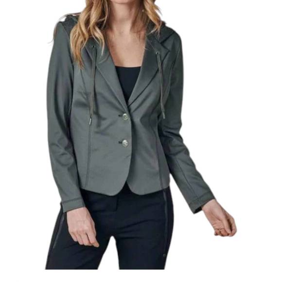 NEW ZHRILL darcia techno hooded blazer in grape leaf - Picture 1 of 4